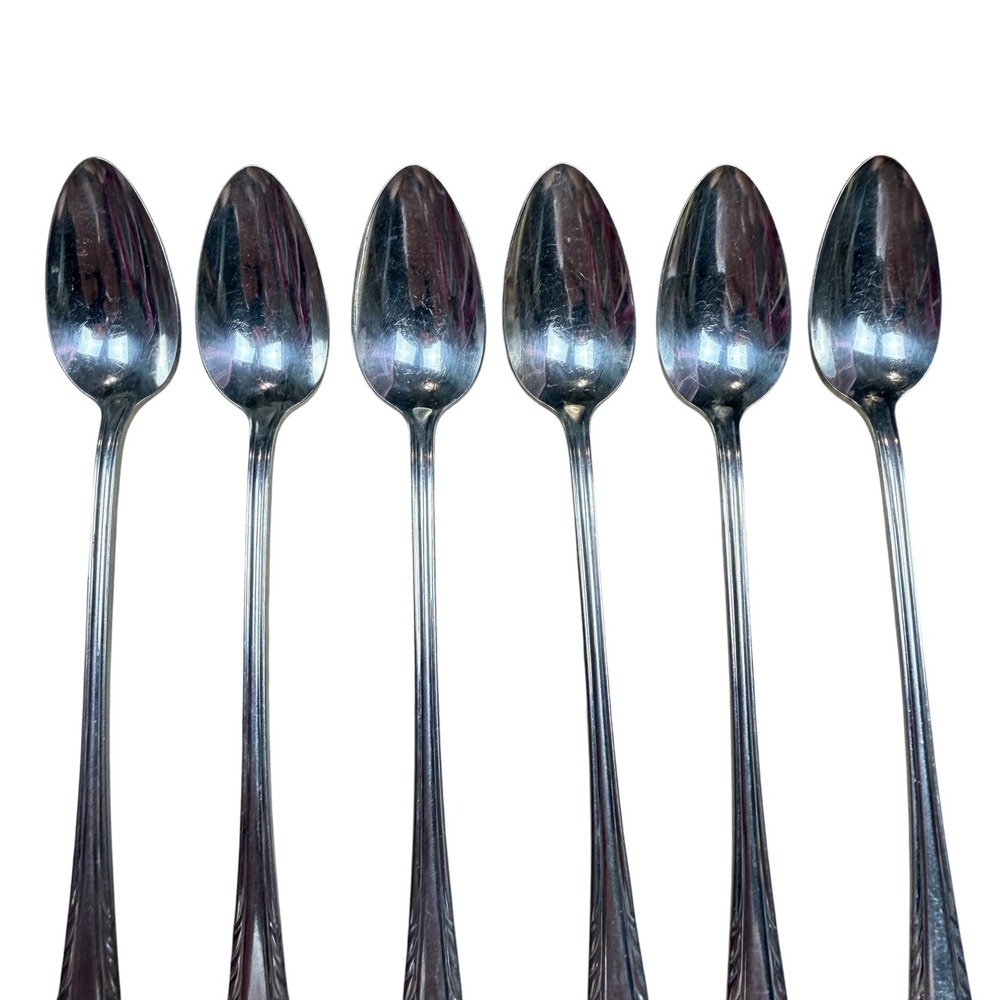 Viceroy Plate USA Silverplate Iced Tea Spoons Set of 6 Long Handle Vintage MCM - Picture 4 of 6